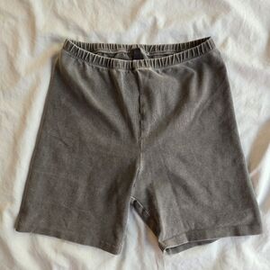 SKIMS Outdoor Basics Bike Shorts Stretch Cotton Grey Mineral Wash